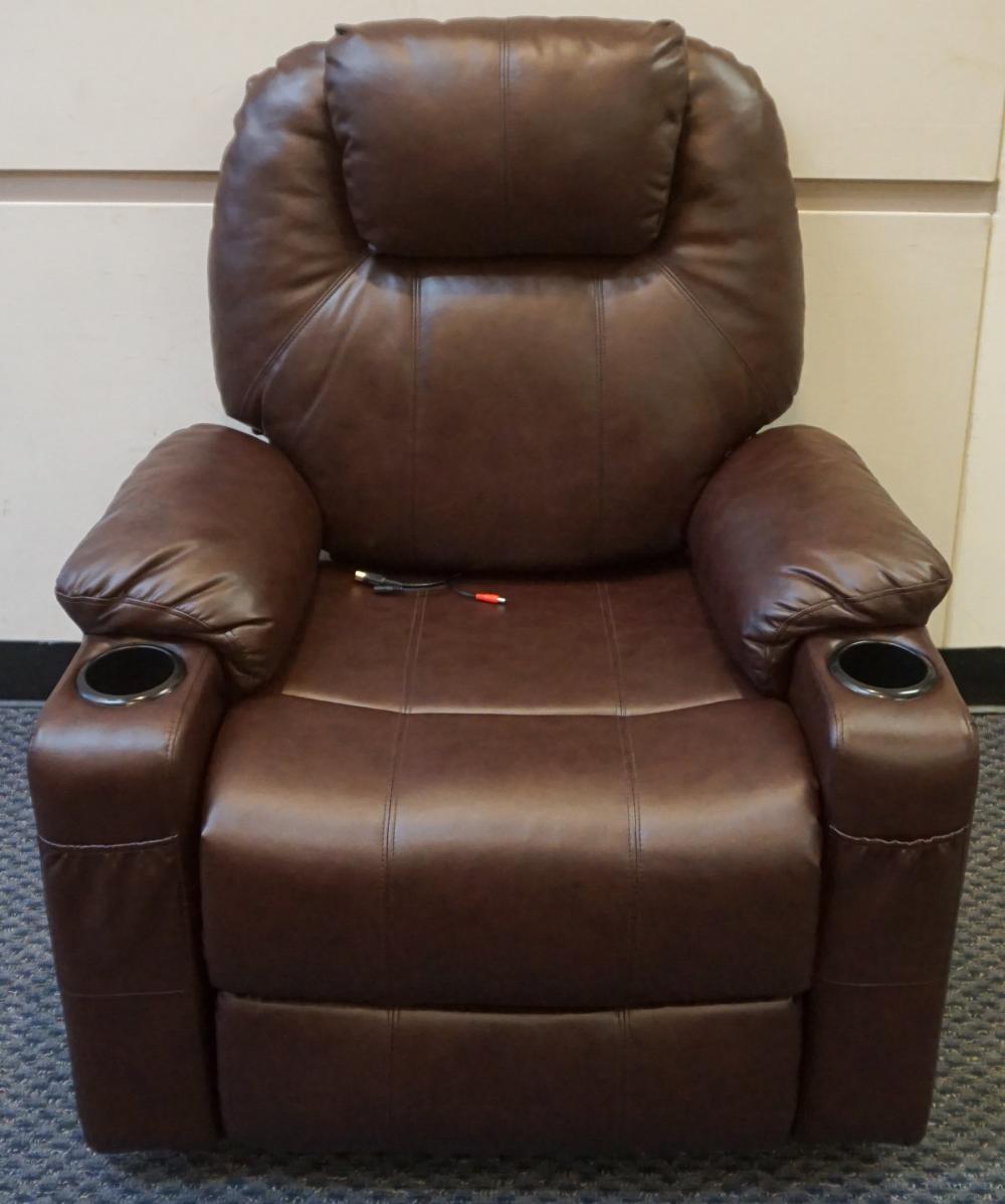 MODERN BROWN LEATHER ELECTRIC MASSAGE 32e990