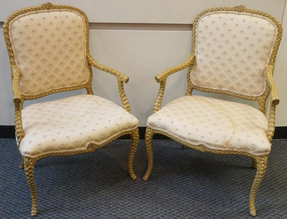 PAIR OF PROVINCIAL STYLE GILT DECORATED