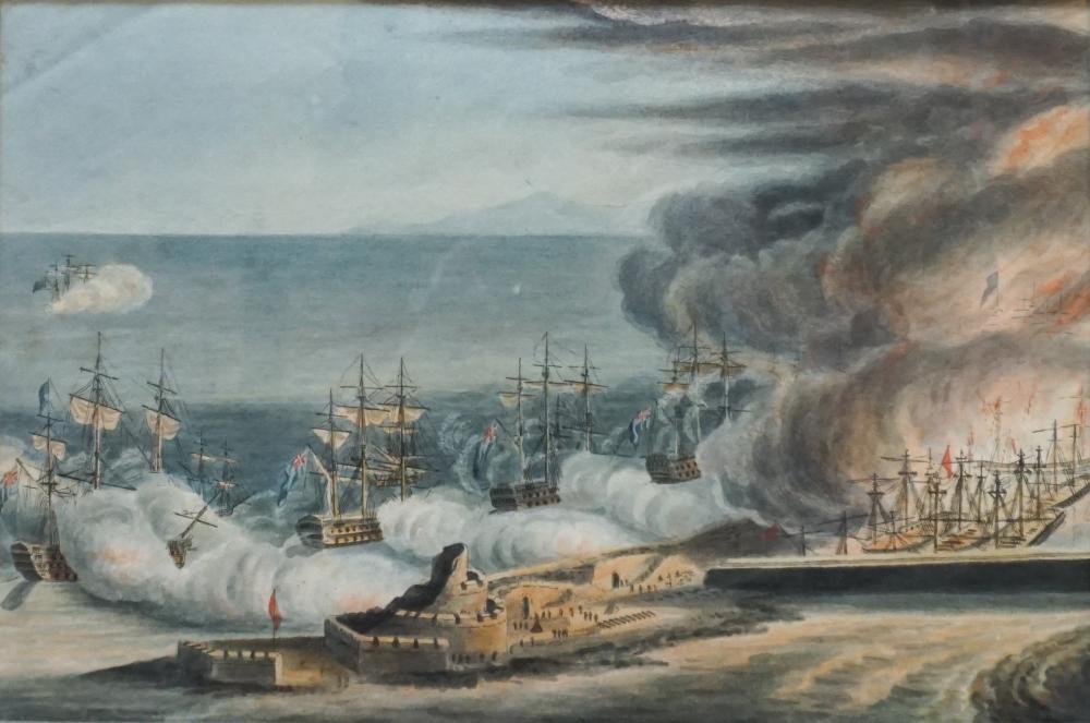 COLOR ENGRAVING OF BRITISH NAVAL 32ea07