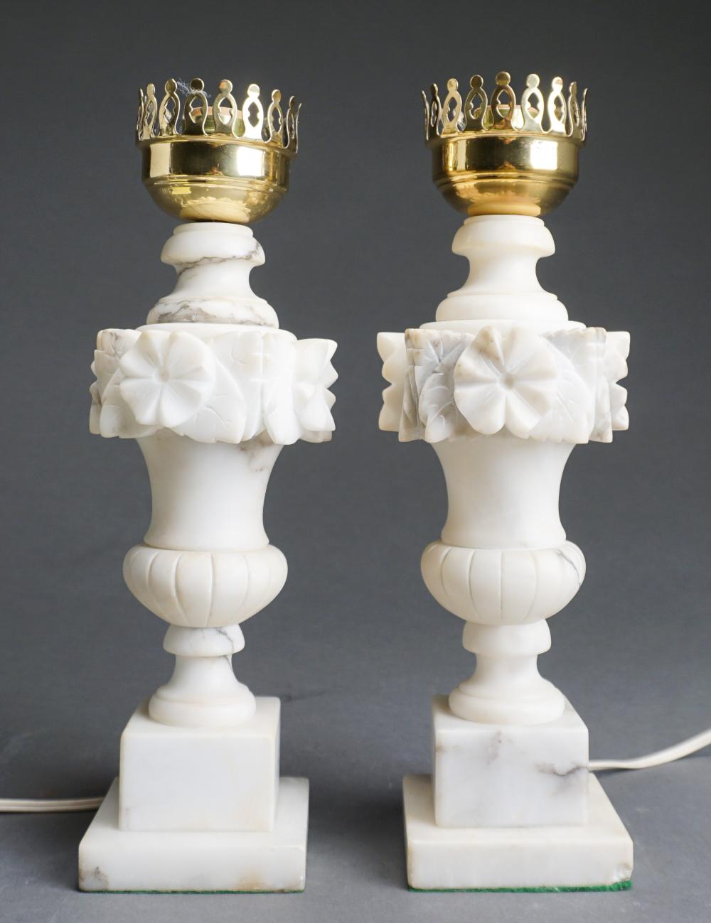 PAIR NEOCLASSICAL STYLE ALABASTER 32ea50