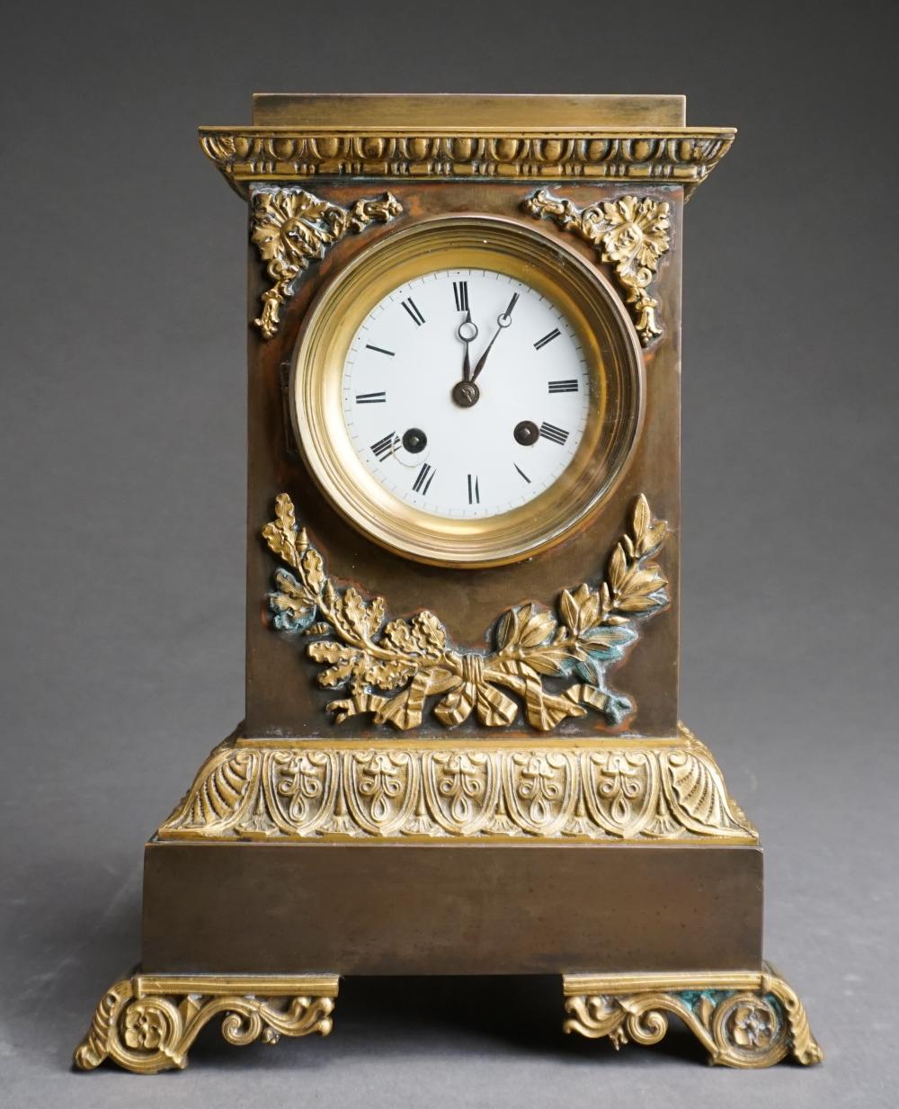 BEAUX ARTS STYLE BRONZE TABLE CLOCK  32ea4d