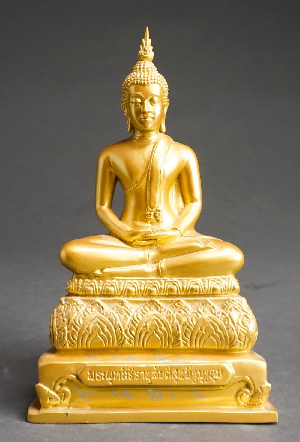 INDIAN GILT METAL FIGURE OF SEATED