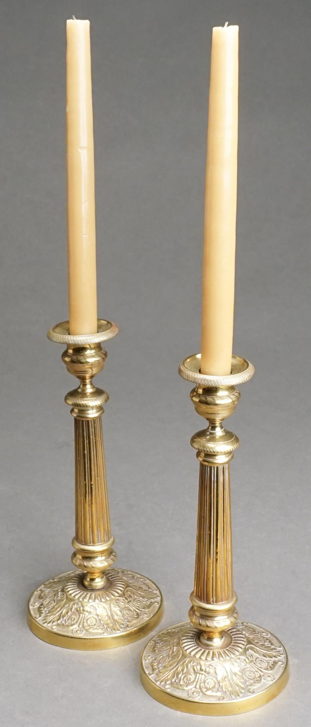 PAIR NEOCLASSICAL STYLE CAST BRASS