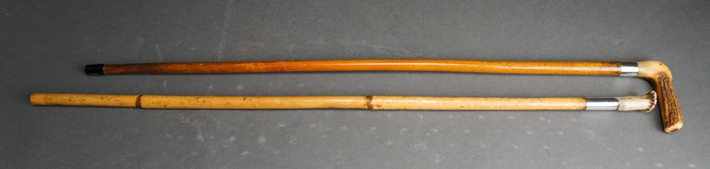 TWO CARVED WALKING STICKS/CANESTwo