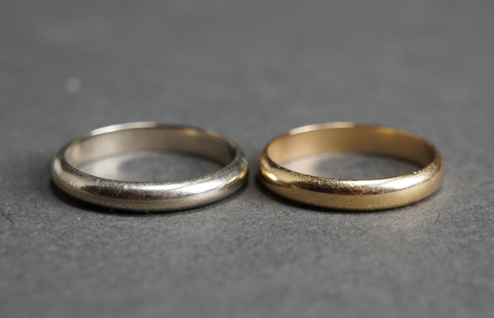 TWO 14-KARAT GOLD WEDDING BANDS,