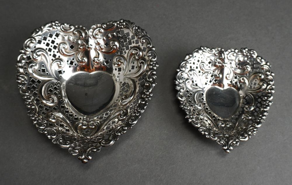 TWO GORHAM STERLING SILVER HEART-FORM