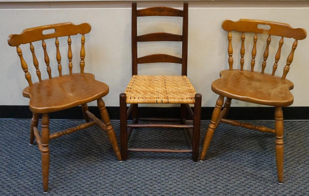 PAIR EARLY AMERICAN STYLE FRUITWOOD