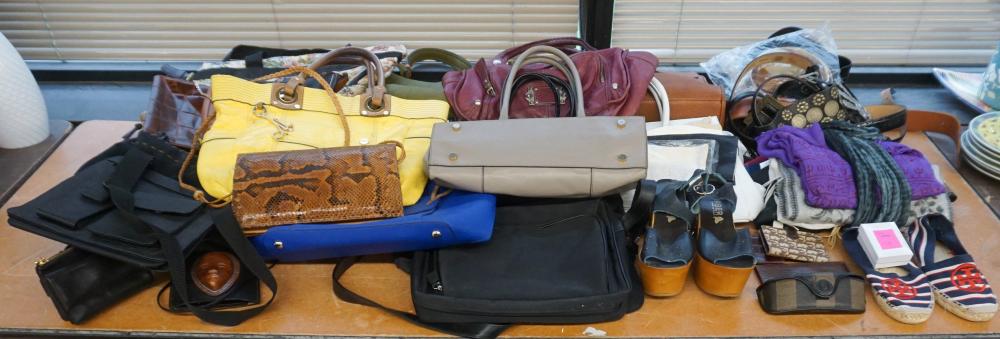 COLLECTION OF PURSES, BELTS, AND