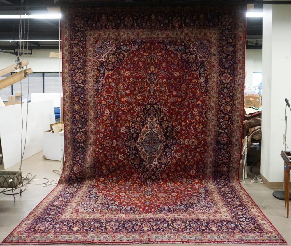 KESHAN RED GROUND RUG, 15 FT 7