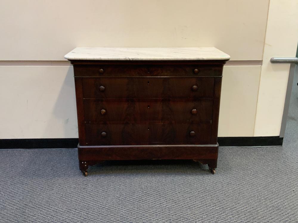 CLASSICAL MAHOGANY AND MARBLE TOP