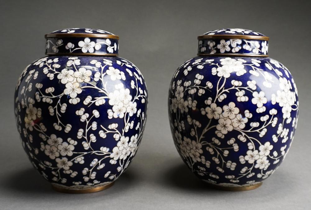 PAIR OF CHINESE CLOISONNE COVERED 32ec9f