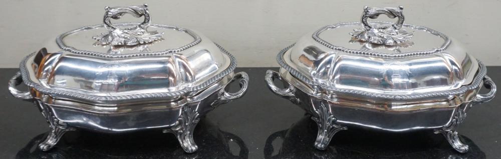 PAIR ENGLISH SILVER ON COPPER CRESTED 32ece3