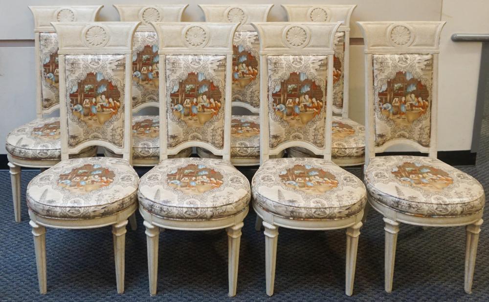 SET OF EIGHT LOUIS XVI STYLE DISTRESSED