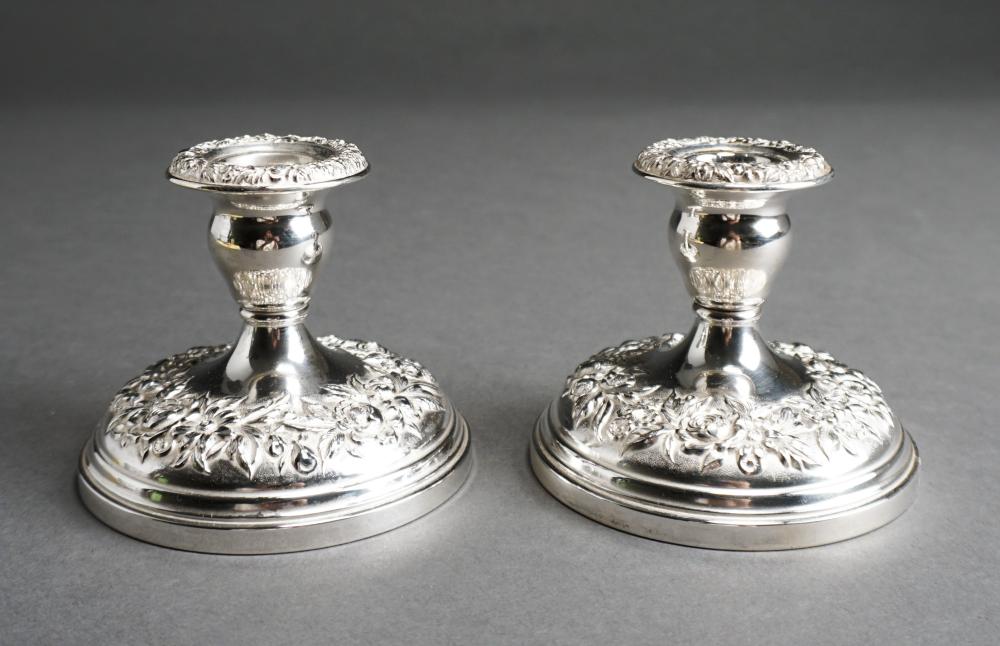 PAIR KIRK & SON WEIGHTED REPOUSSE