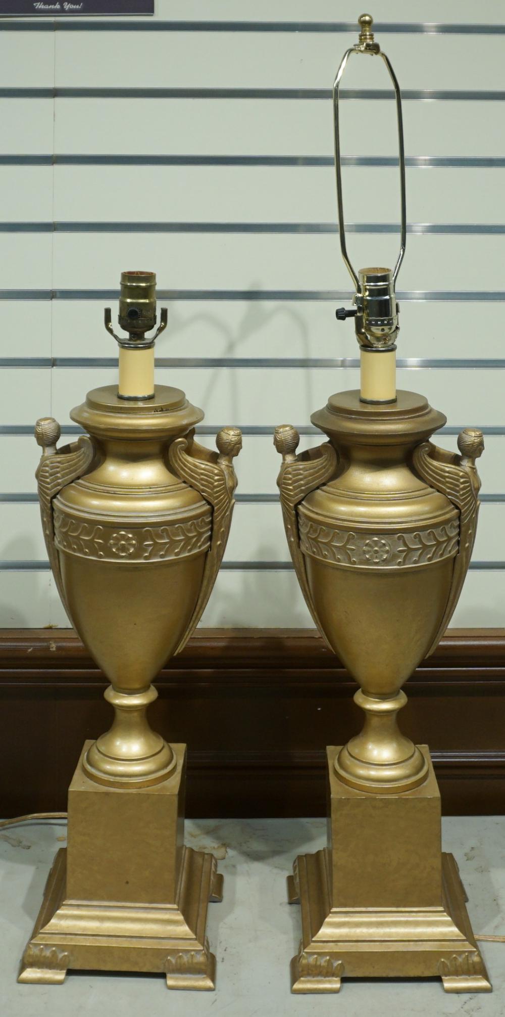 PAIR NEOCLASSICAL STYLE GILT METAL