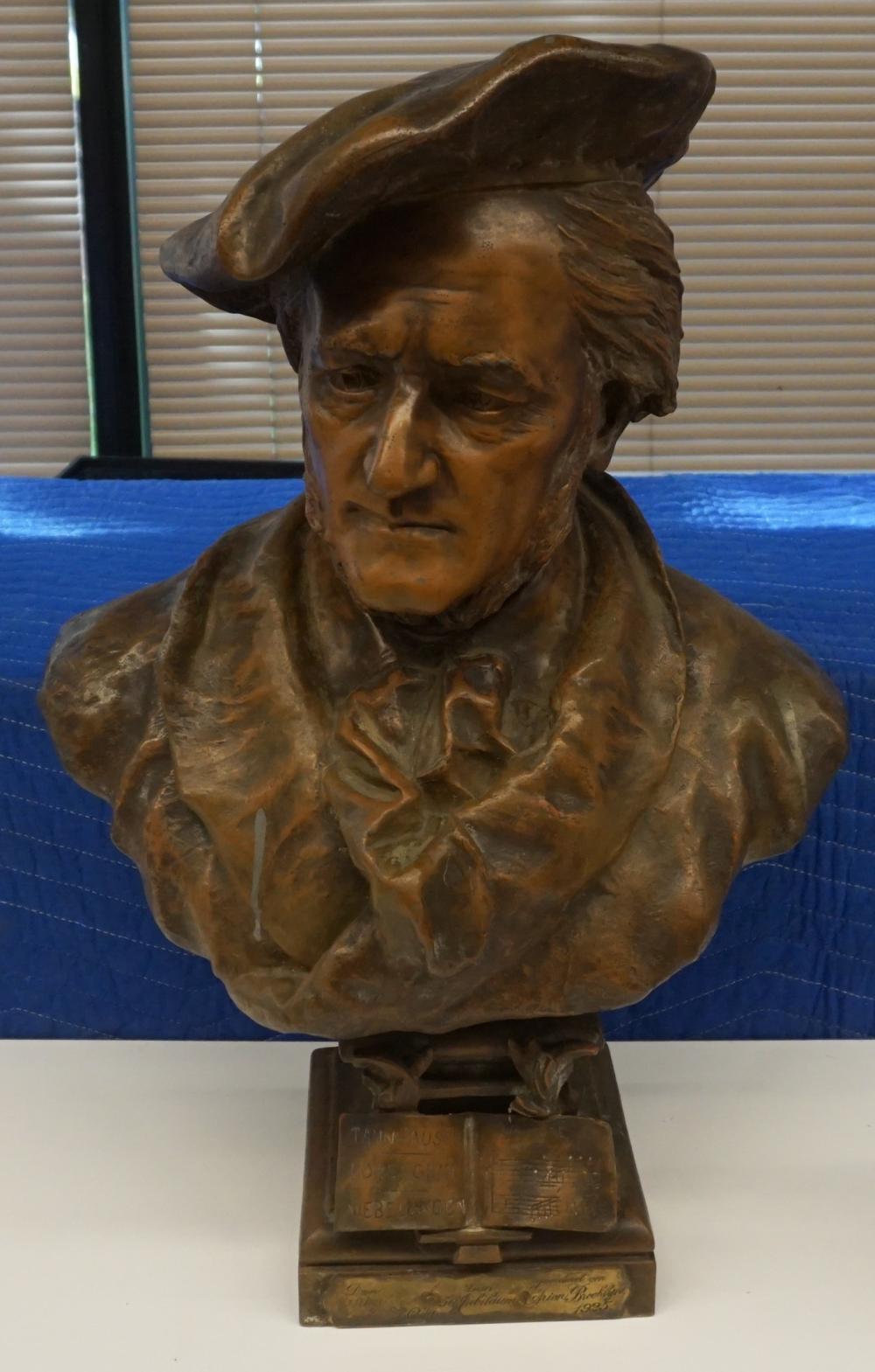 CAST METAL BUST OF RICHARD WAGNER,