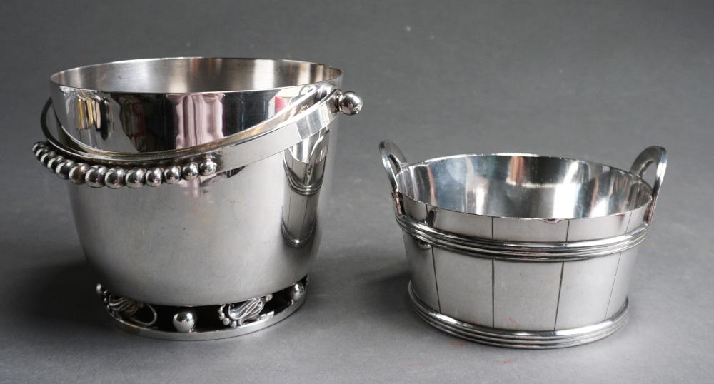 TWO AMERICAN SILVER PLATE BUCKETS,