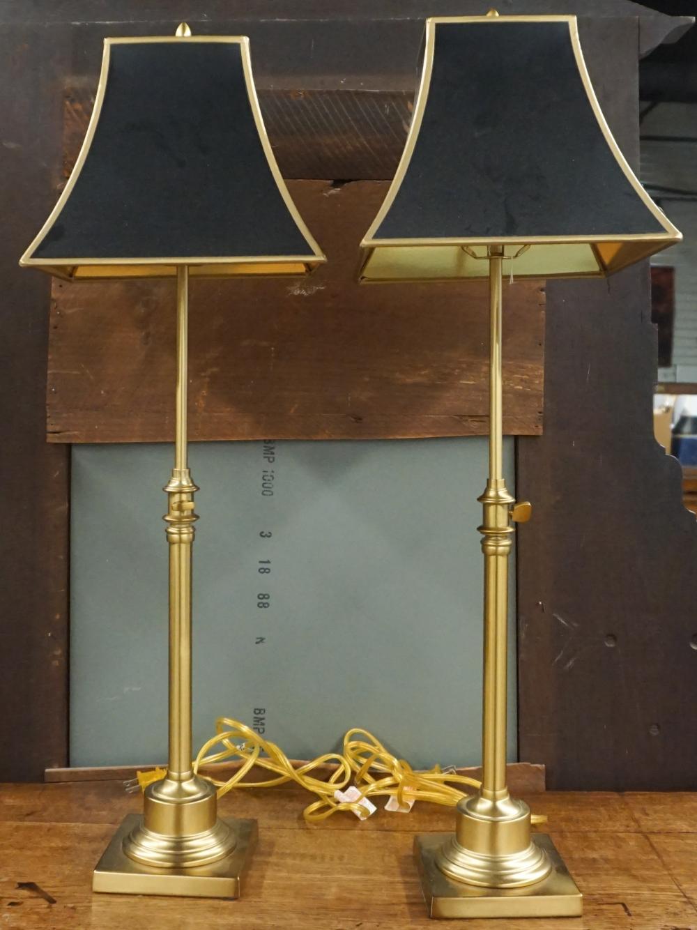 PAIR BRASS ADJUSTABLE LAMPS H  32ee6e