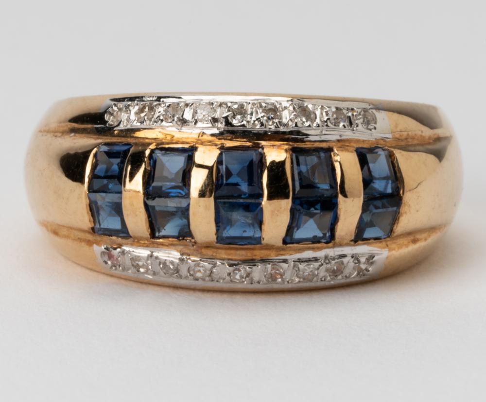 14 KARAT YELLOW GOLD, SAPPHIRE,