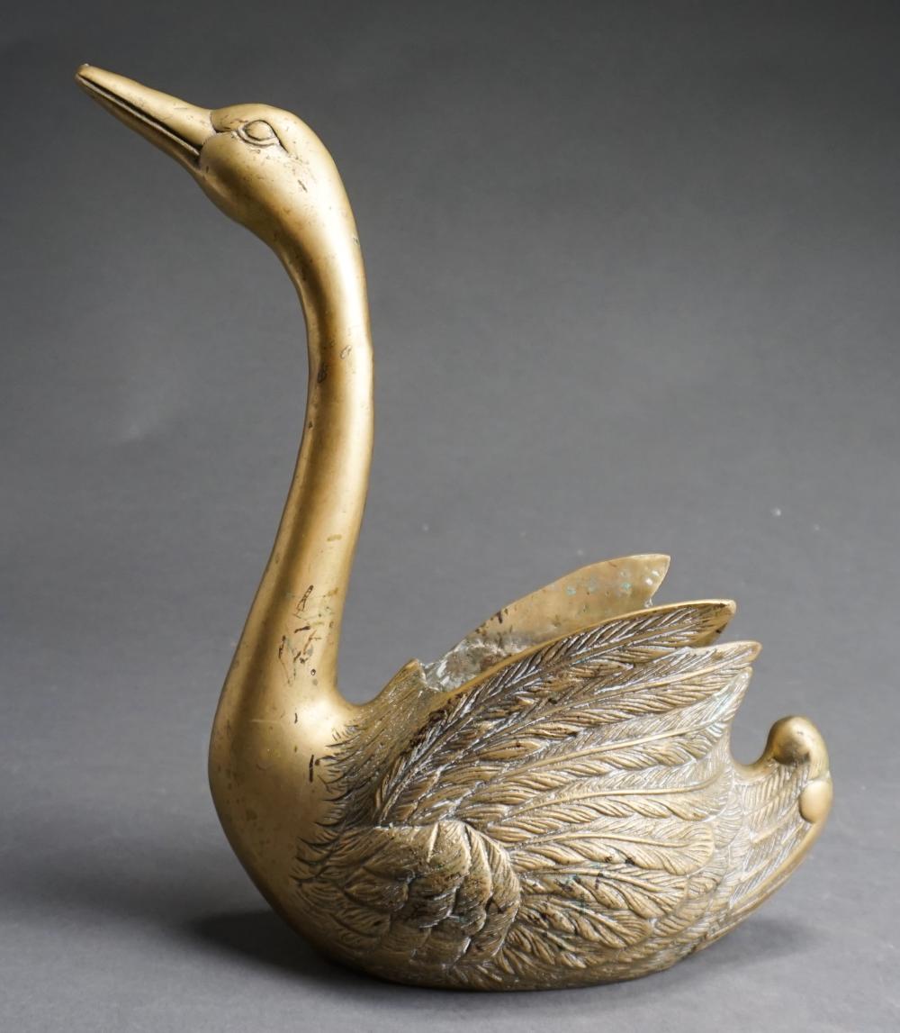 KOREAN BRONZE SWAN-FORM JARDINIERE,