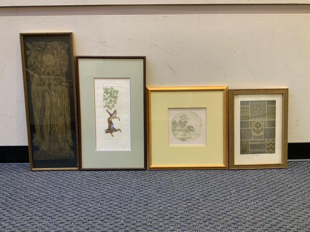 FOUR FRAMED DECORATIVE WORKS OF 32ef1d