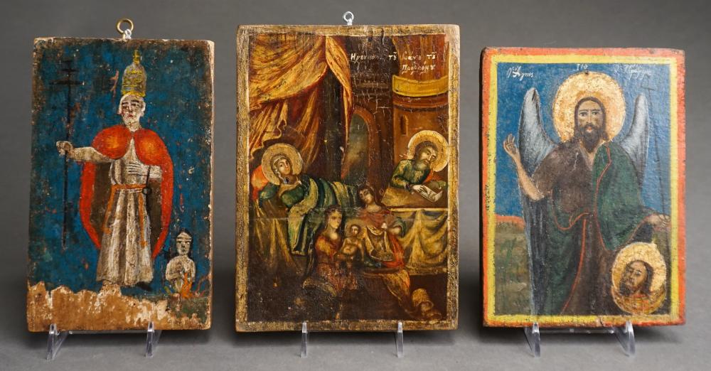 TWO RUSSIAN-GRECO ICONS OF ST.