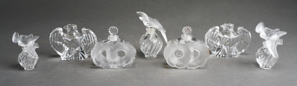 FIVE GLASS PERFUMES WITH STOPPERS