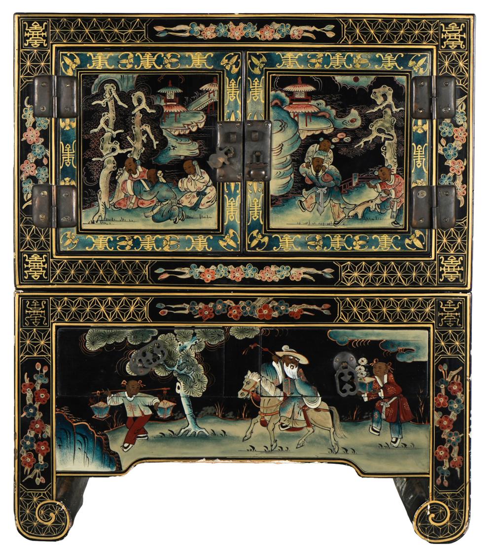 CHINESE LACQUERED CABINETconstructed