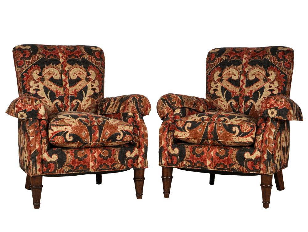 PAIR OF CLUB CHAIRSwith tag "Portico