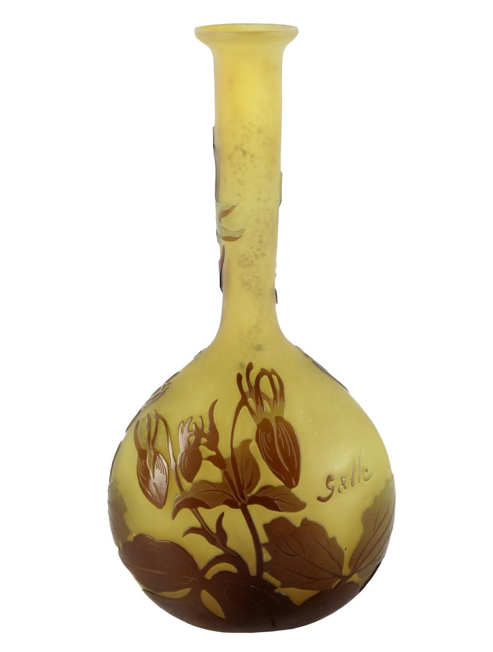 CAMEO GLASS VASEsigned in cameo Galle;