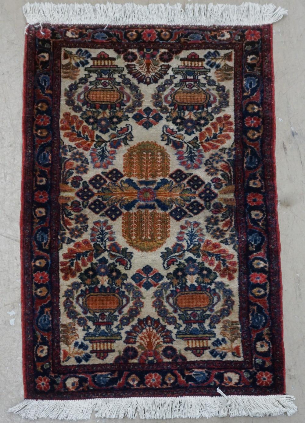 KERMAN RUG, 3 FT 8 IN X 2 FT 4