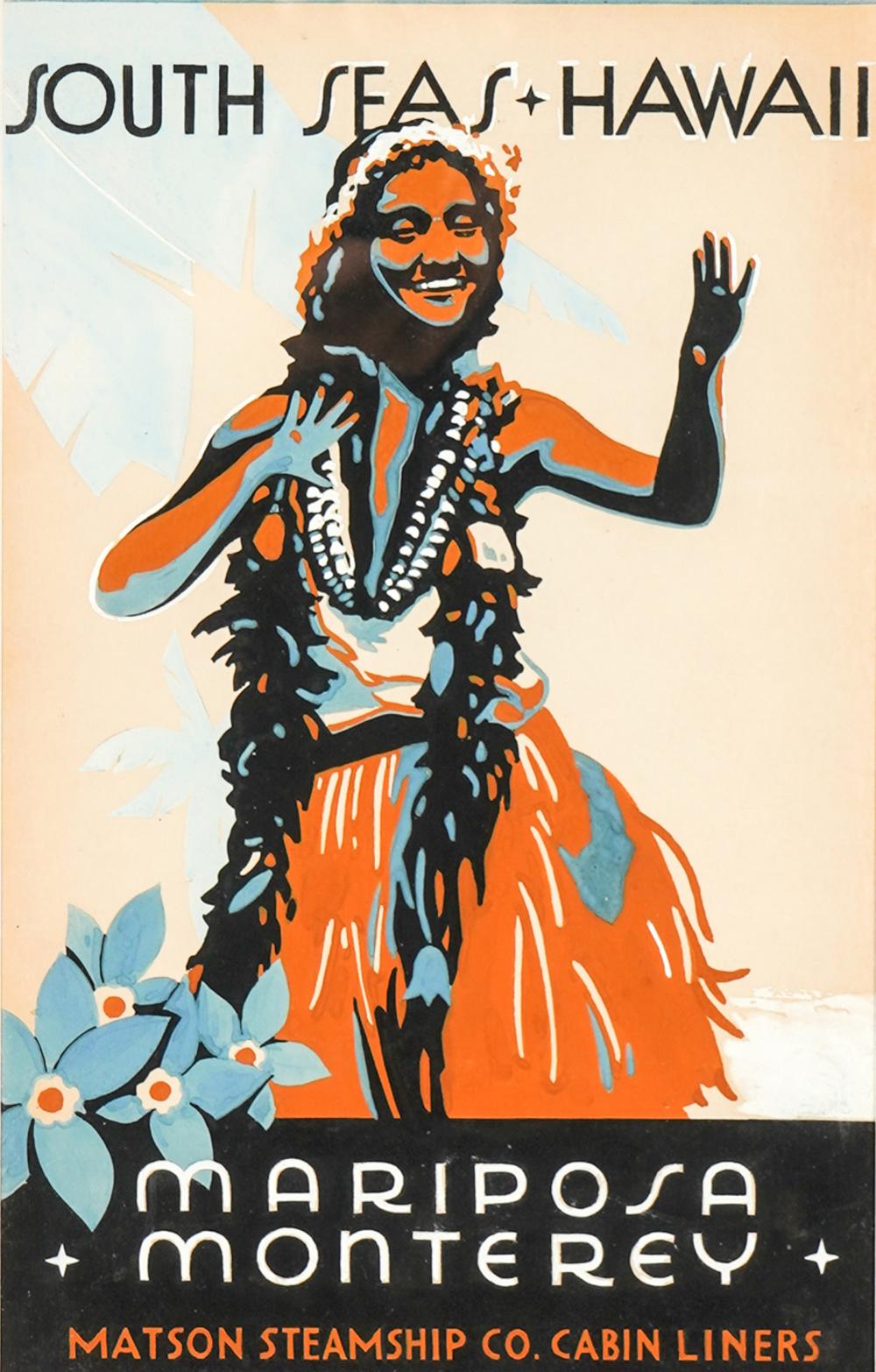 HAWAII TRAVEL ADVERTISEMENT MATSON LINElithograph