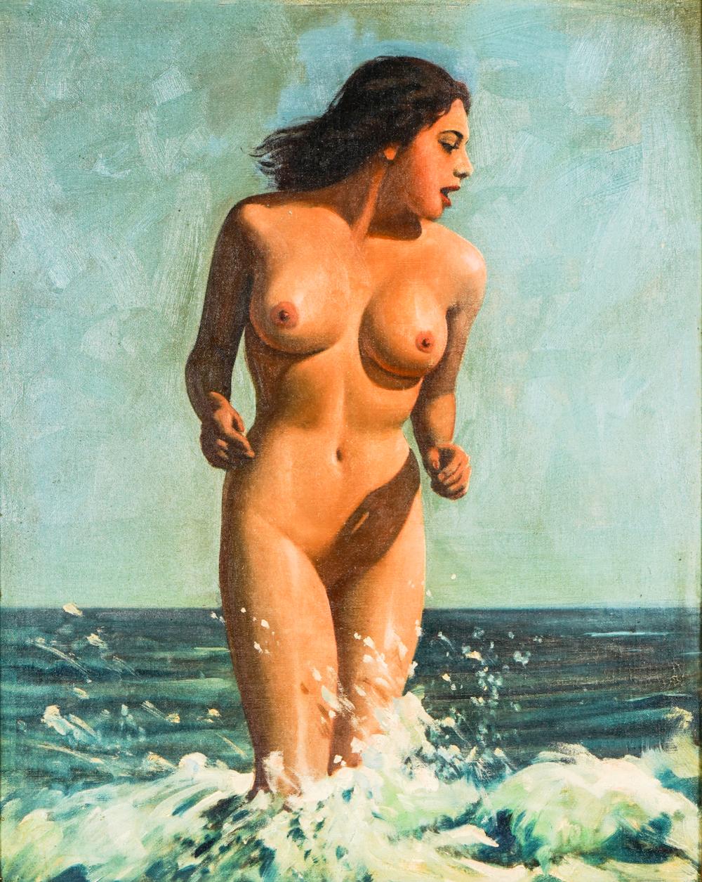 ARTIST UNKNOWN NUDE FEMALE FIGUREoil 32f10d