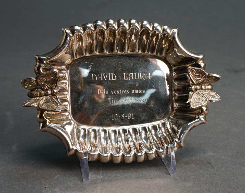STERLING SILVER TROPHY PLATE, 2.1