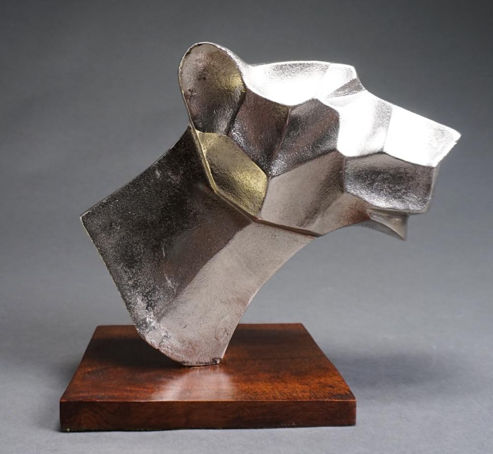 POLISHED HOLLOW METAL BUST OF A