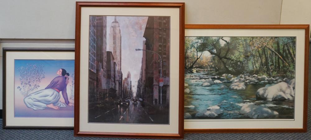 THREE FRAMED OFFSET PRINTS LARGER  32f24a