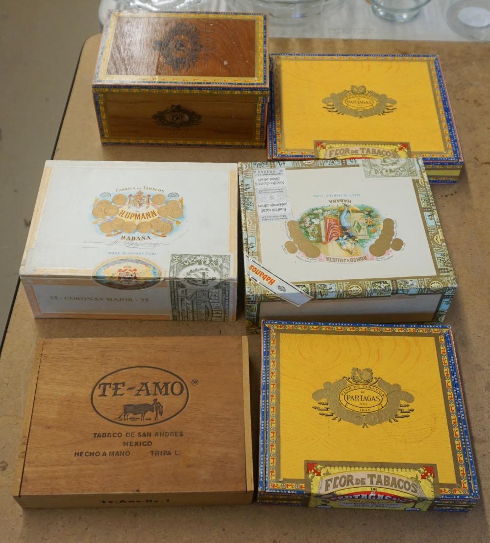 GROUP OF SIX CIGAR BOXESGroup of