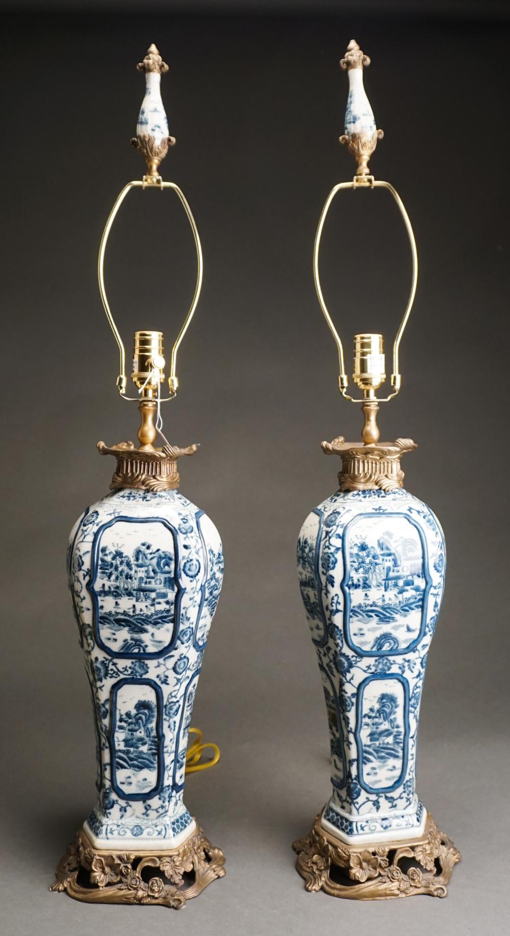 PAIR CHINESE BLUE AND WHITE PORCELAIN