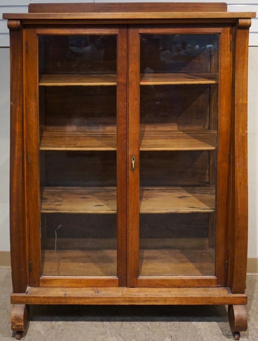 EMPIRE STYLE MAHOGANY DISPLAY CABINET,