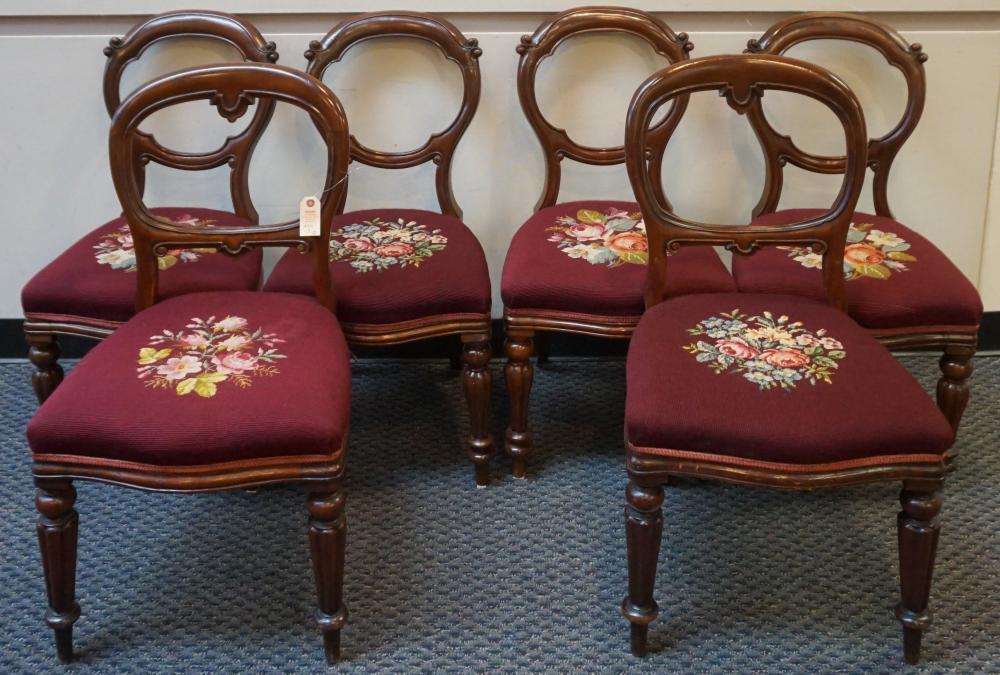 SET OF FOUR VICTORIAN CARVED MAHOGANY