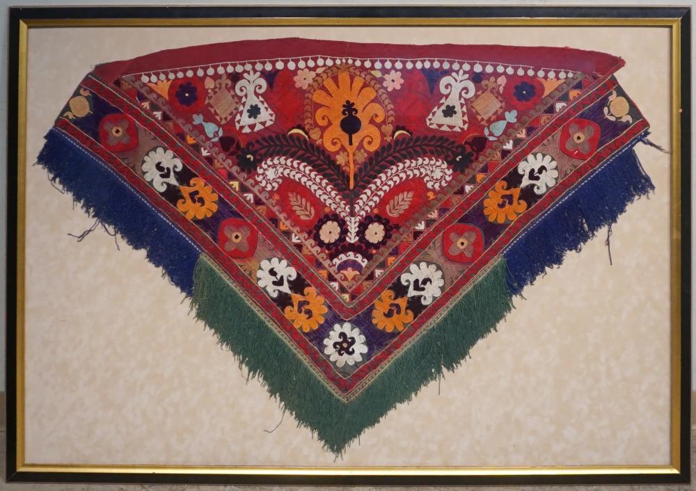 FRAMED EMBROIDERED SHAWL, FRAME: