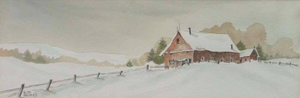 BETTY HAGGERTY, WINTER FARM LANDSCAPE,