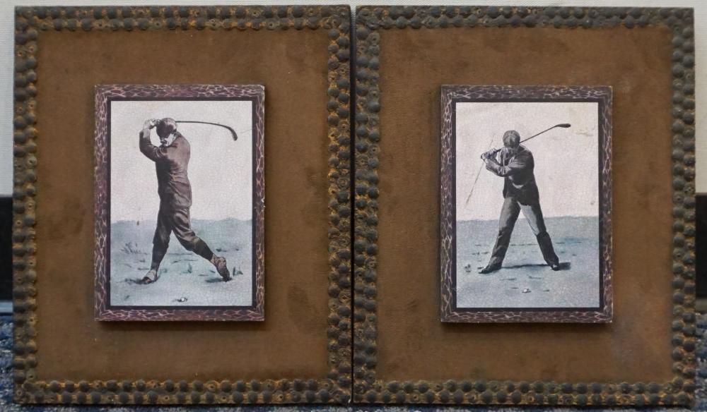 PAIR PRINTS OF GOLFERS, FRAME: