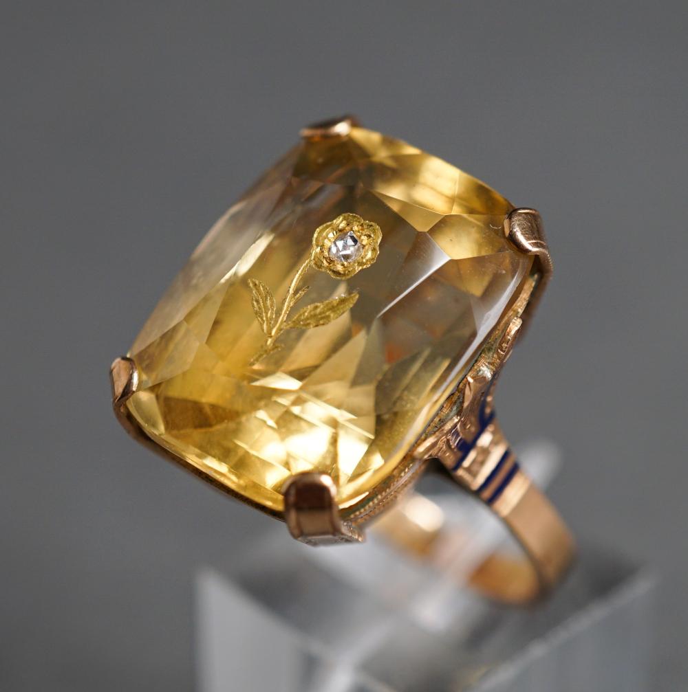 14 KARAT YELLOW GOLD CITRINE AND 32f337