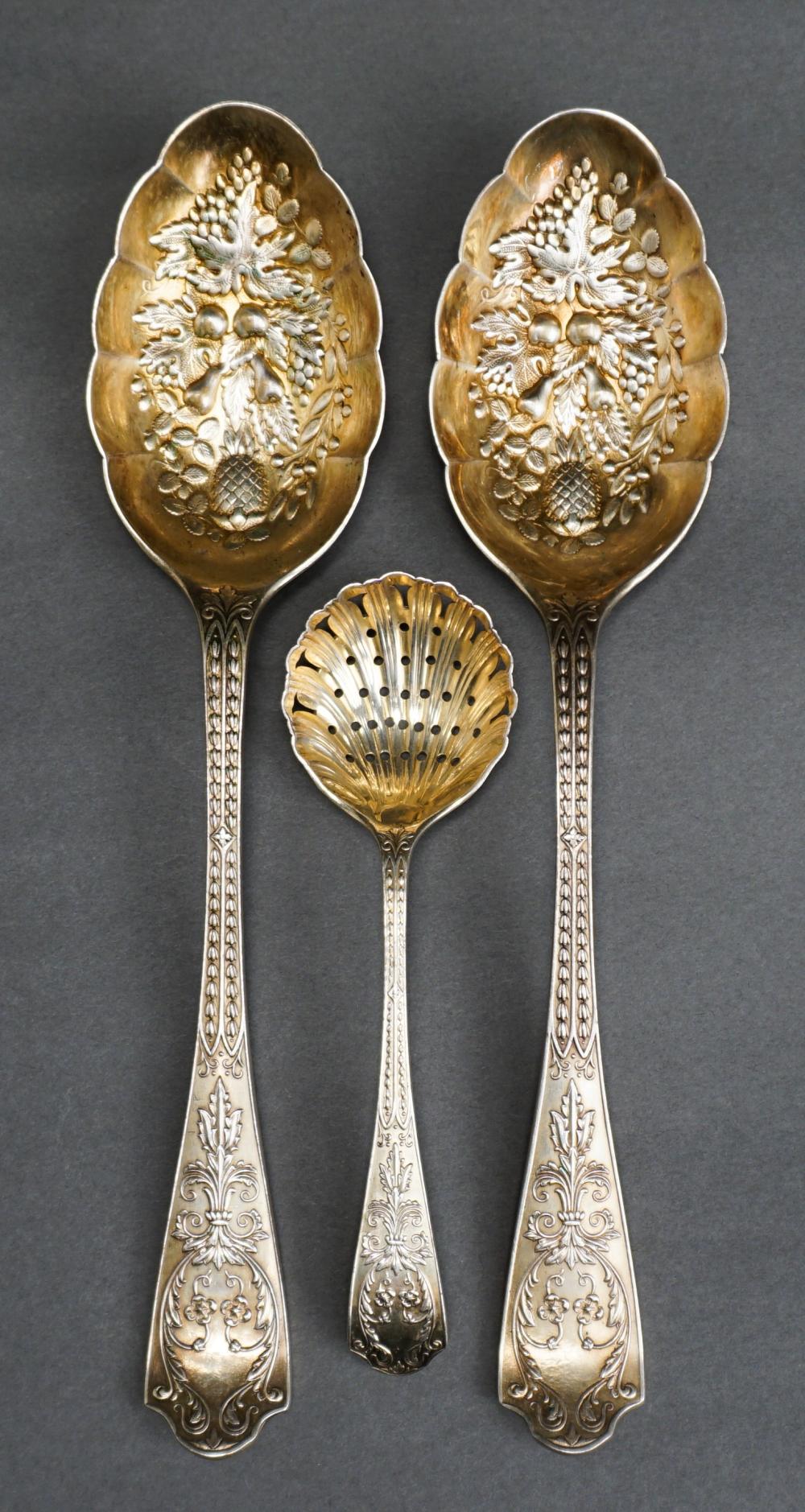 PAIR CONTINENTAL GILT SILVER BERRY 32f397