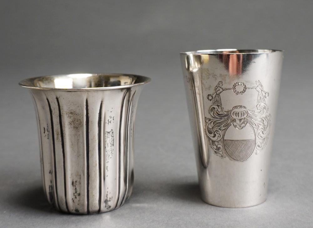 TWO GERMAN SILVER CUPS, ONE .800 AND