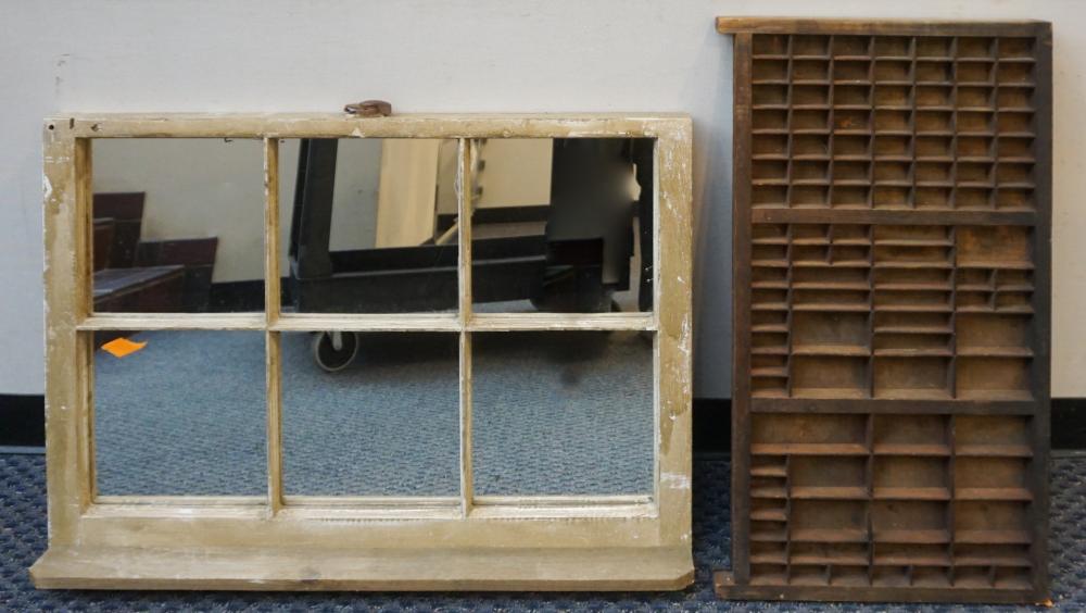 WOOD WINDOWSILL MIRROR AND PRINTER S 32f3bf