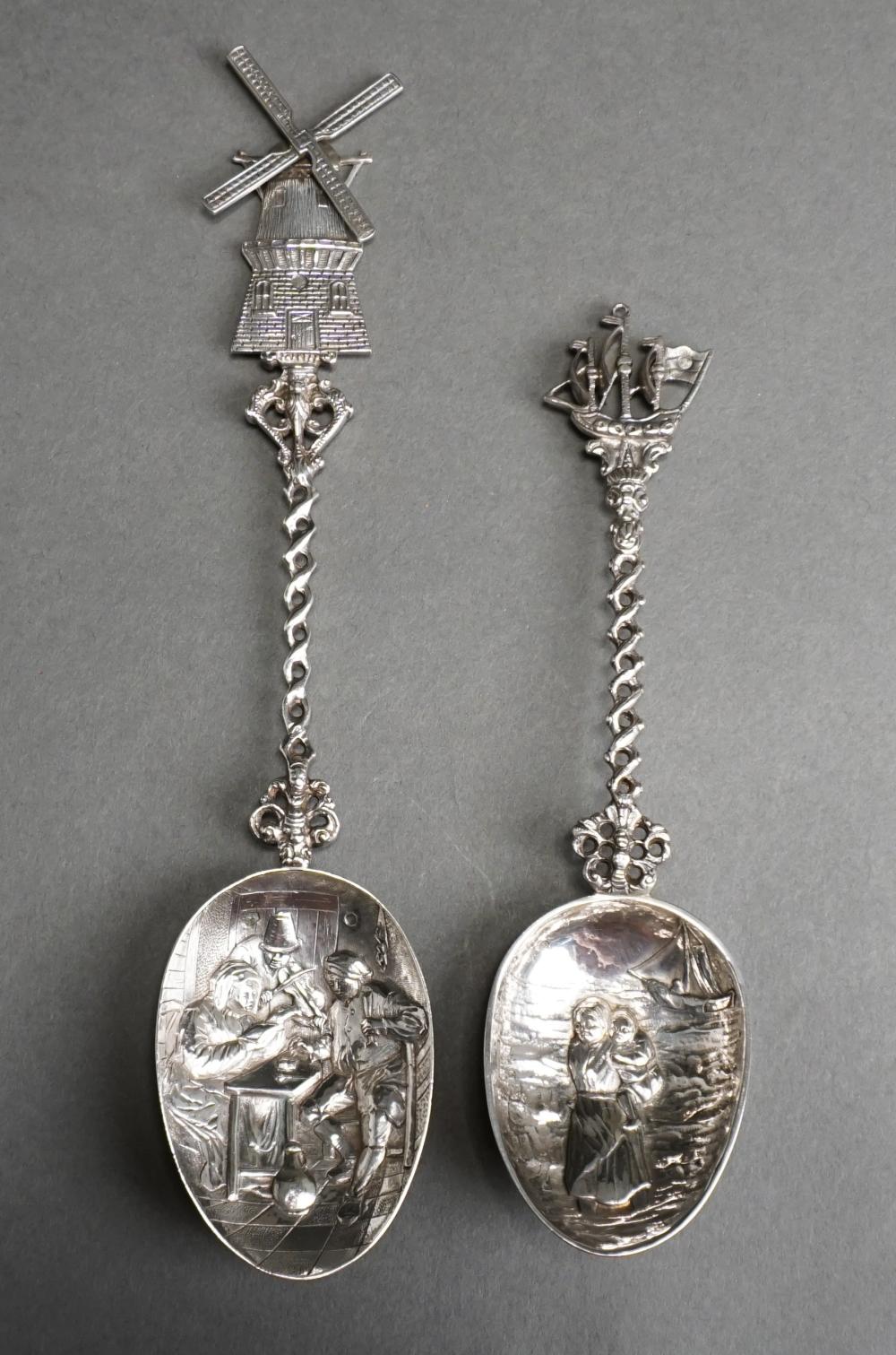 PAIR DUTCH 833 SILVER FIGURAL SERVING 32f3b7