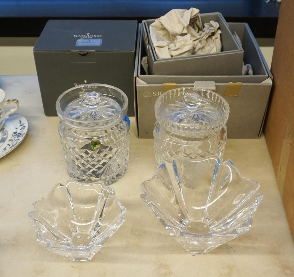 TWO WATERFORD CRYSTAL BISCUIT BARRELS 32f3f6
