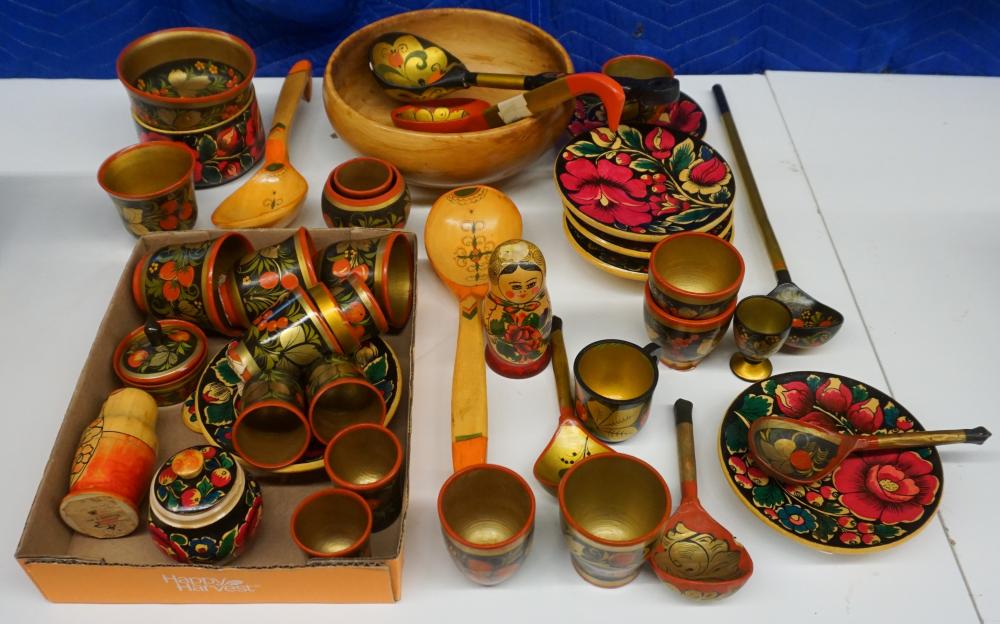 COLLECTION OF RUSSIAN LACQUER TABLE